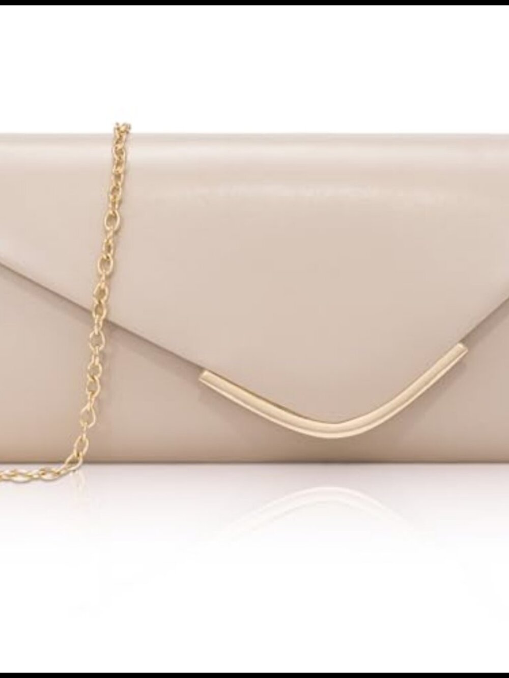 Vegan Leather Evening Clutch with Detachable Chain Envelope Crossbody Purse